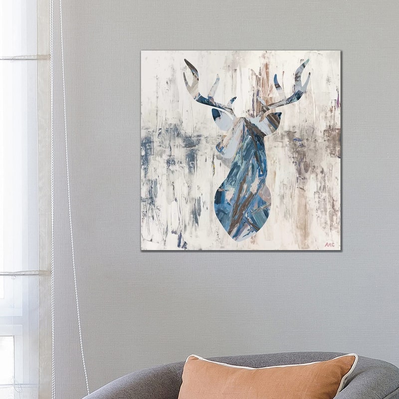 iCanvas "Blue Rhizome Deer Bust" by Ann Marie Coolick Canvas Print - 26x26x1.5