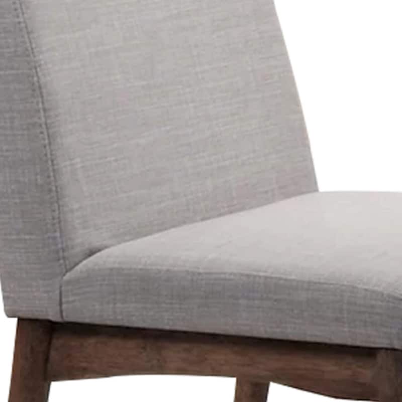Brown/Gray Fabric Upholstered Wood Frame Dining Chair, Set of 2, Sturdy Dining Chair for Dining Rooms - 15.5