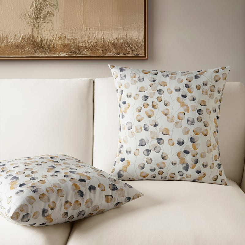 Exclusive Fabrics Printed Cotton Throw Pillow Covers 18 X 18 - Textured Decorative Pillow Covers (Set of 2)