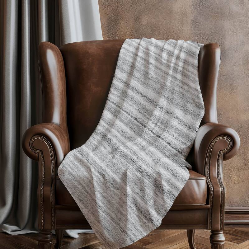 Premium Machine Washable Casual Stripes Sherpa Throw Blanket
