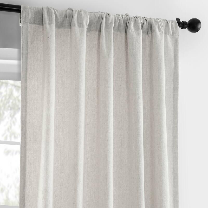 Exclusive Fabrics Basic Faux Linen Curtain Pair - 2 Panels - Light Filtering Window Curtains