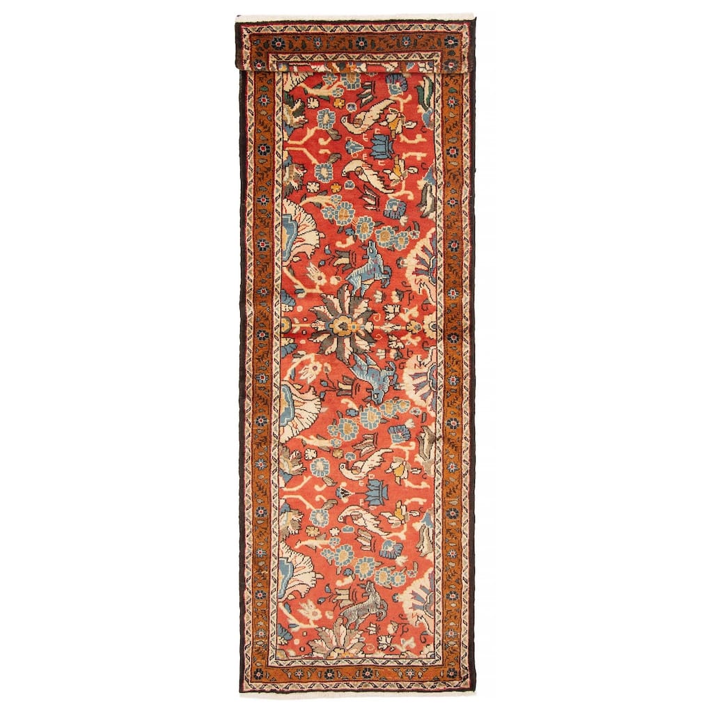 ECARPETGALLERY Hand-knotted Andelz Red Wool Rug - 3'1 x 9'8