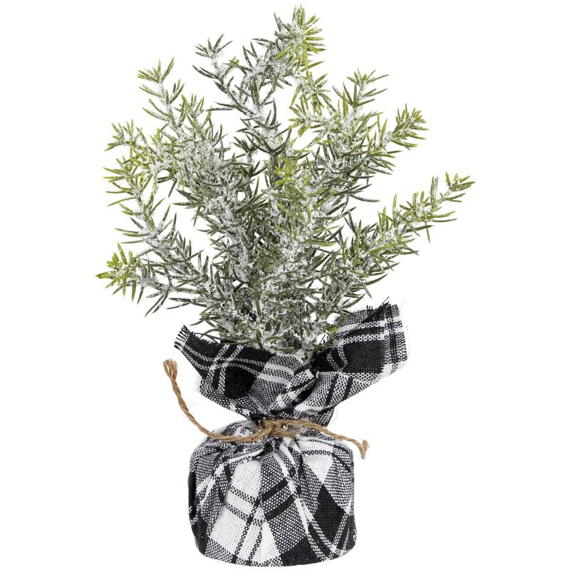 Mini Frosted Pine Artificial Christmas Trees - 10" - Set of 3