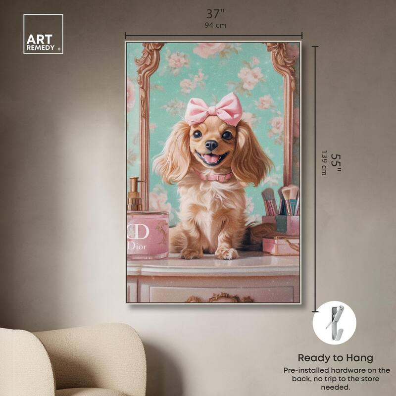 Cute Doxxie at the Vanity Canvas by Art Remedy
