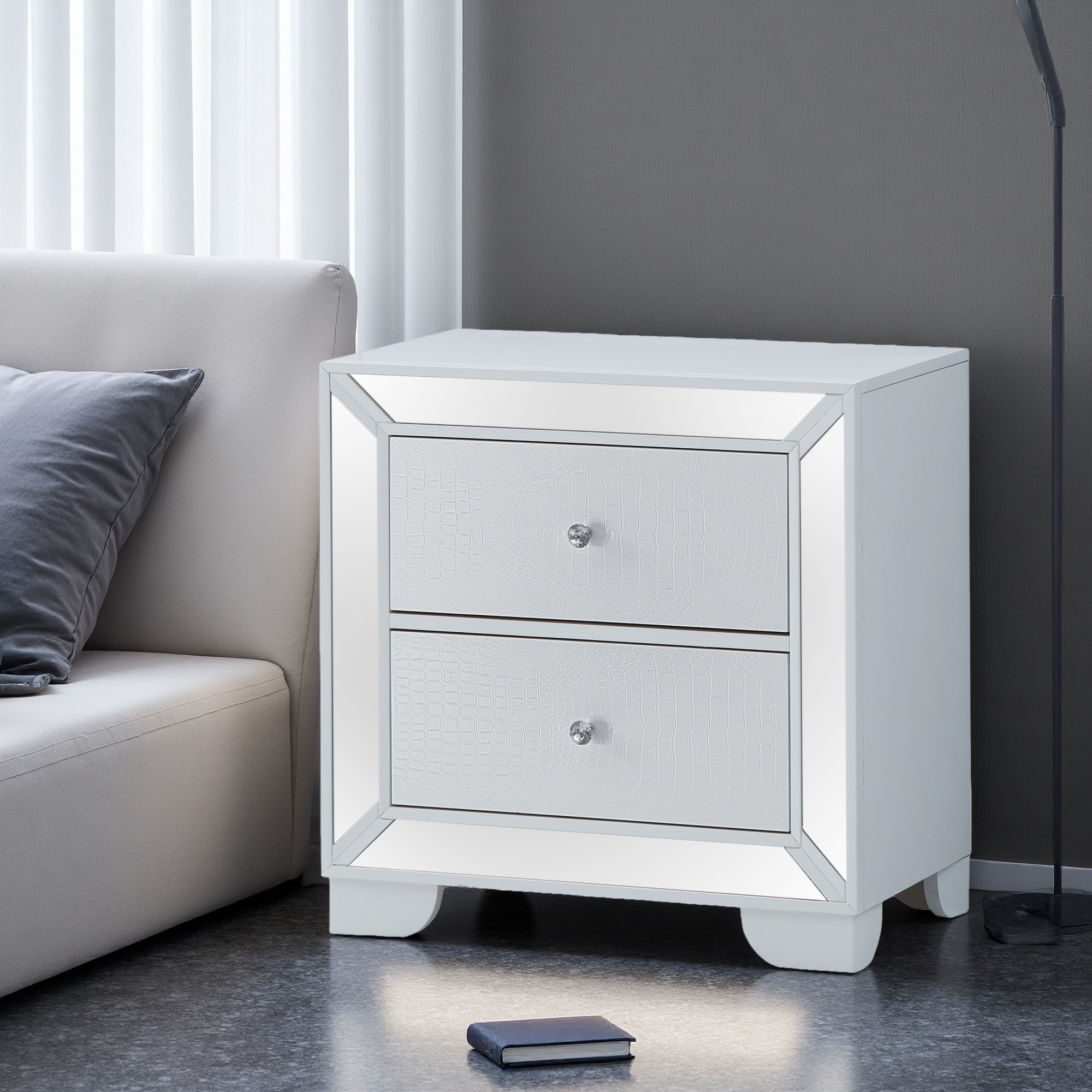 28"L Nightstand with Sleek Design and Durable Construction, No Assembly Required