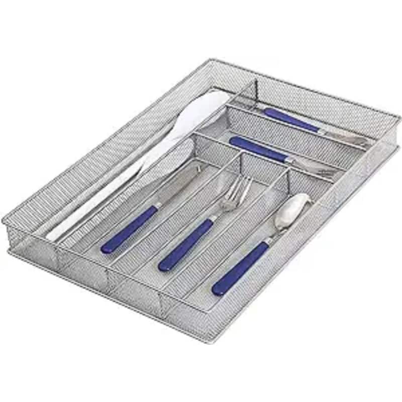 YBM Home Mesh 5-part In-drawer Cutlery Organizer Kitchen Utensil Flatware Tray. - Pack of 2
