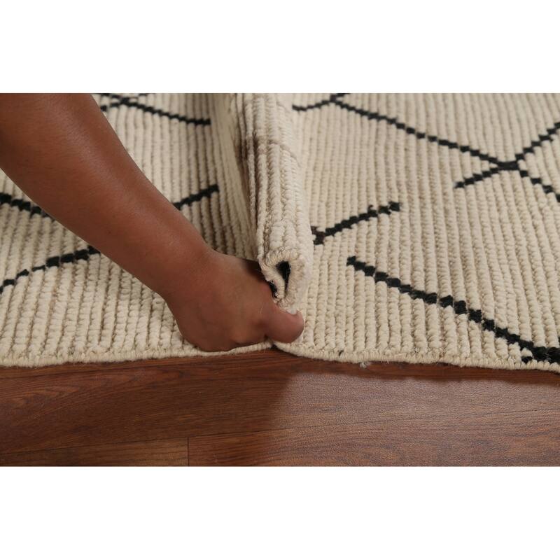 Moroccan Oriental Runner Rug Handmade Wool Carpet - 4'1"x 13'4"