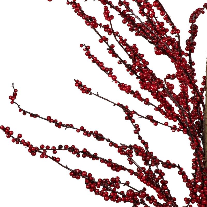 5' Artificial Red Berry Christmas Twig Tree Unlit