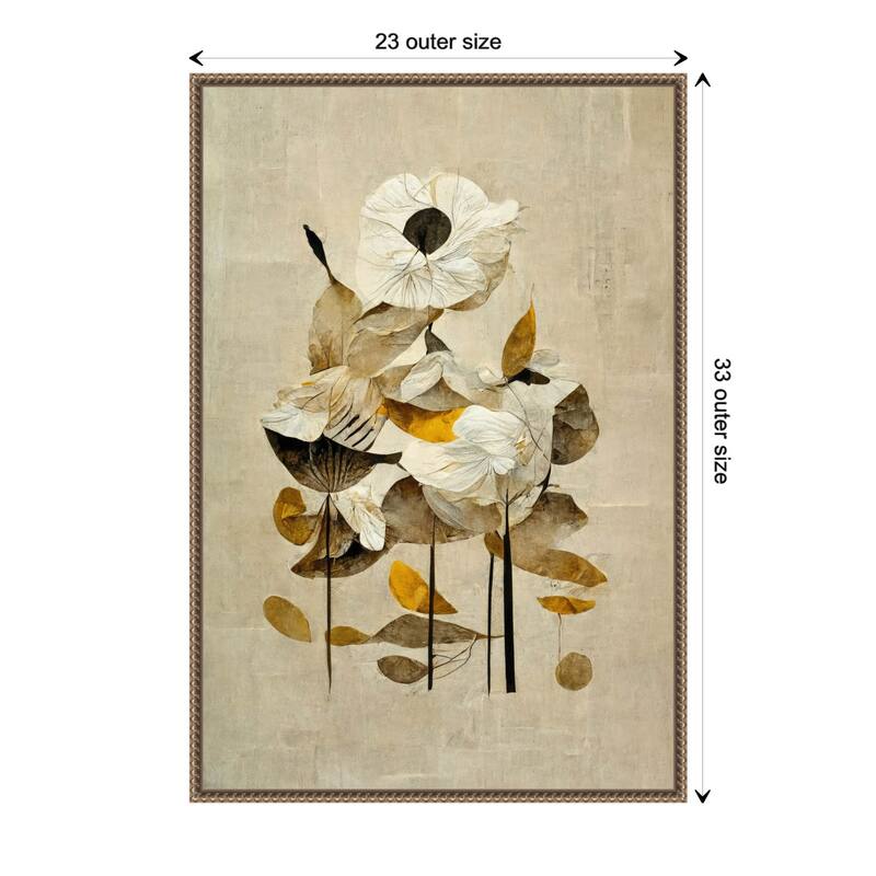 Sunbathing Flower by Treechild Framed Canvas Wall Art Print - 23 x 33 in