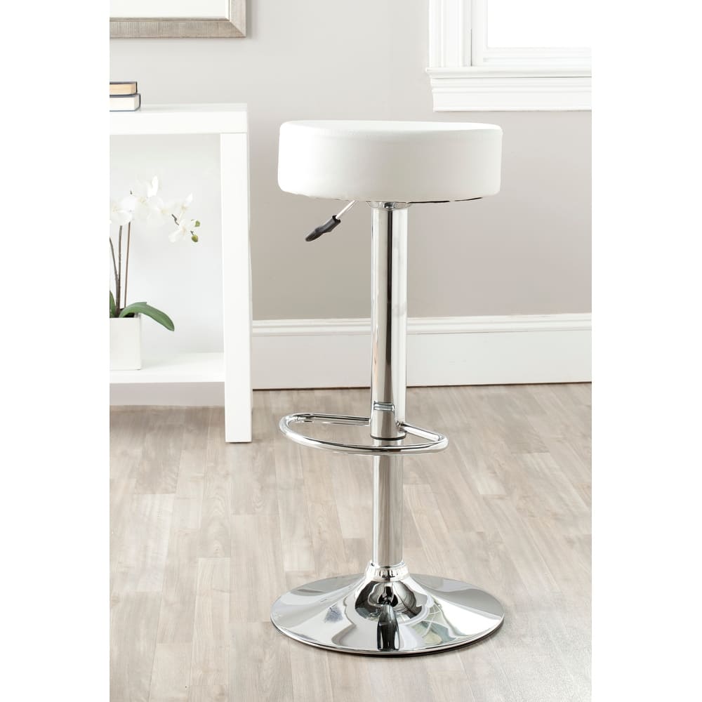 SAFAVIEH Cherryl 25.6-31.5-inch Jute White Adjustable Swivel Bar Stool - 15.2" x 15.2" x 25.6" - 15Wx15Dx32H