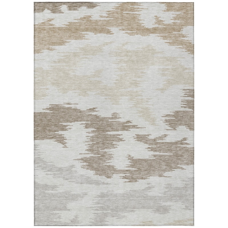 HomeRoots Abstract Transitional Rectangle Outdoor Rug