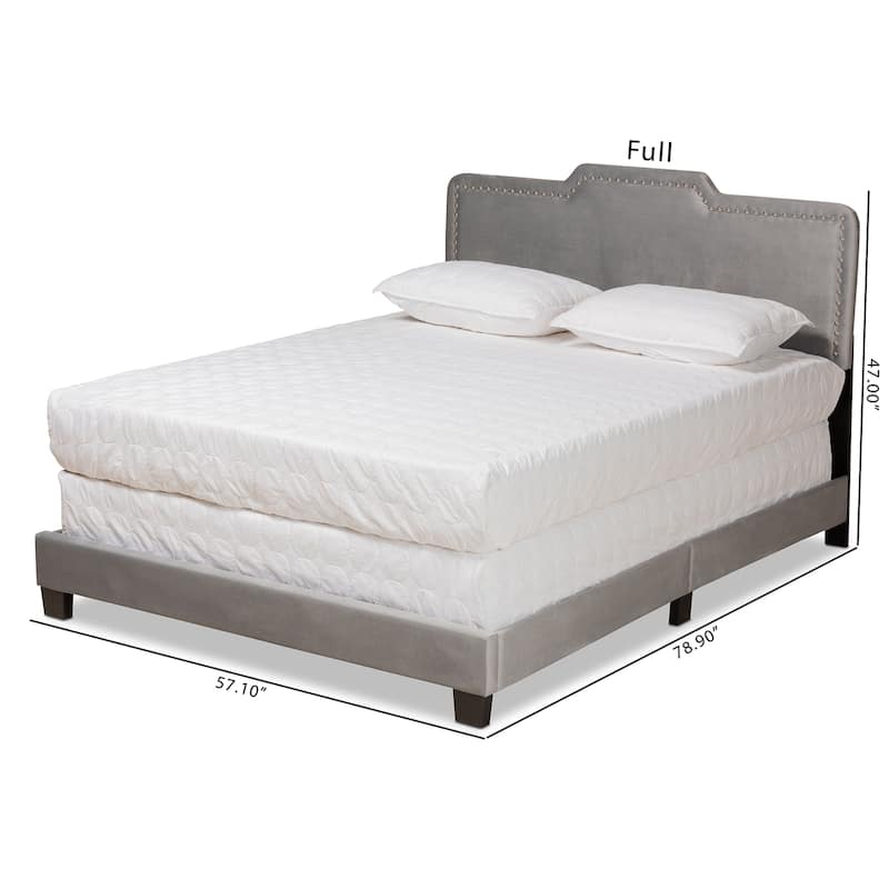 Benjen Modern Glam Velvet Fabric Upholstered Panel Bed