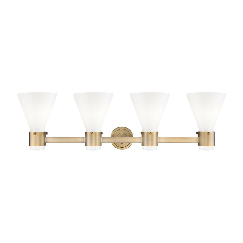 Innovations Lighting Downtown Urban - Lawton Cone - 4 Light 34" Wall-Mounted Bath Vanity Light