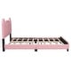preview thumbnail 11 of 14, Full Upholstered Faux Leather Bed with Carton Ears Shaped Headboard