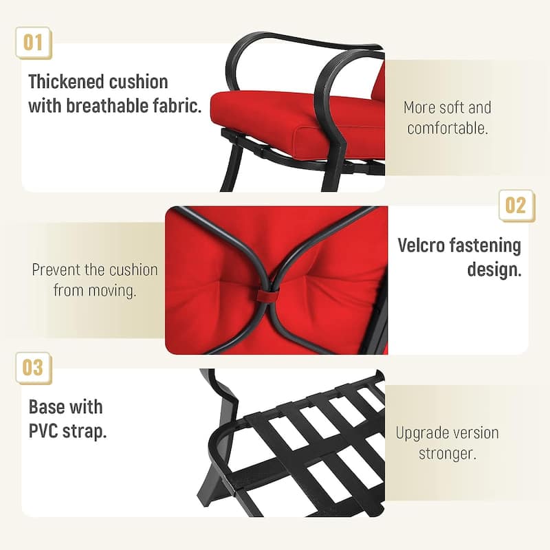 3-piece Rocking Chair Patio Bistro Set with Side Table