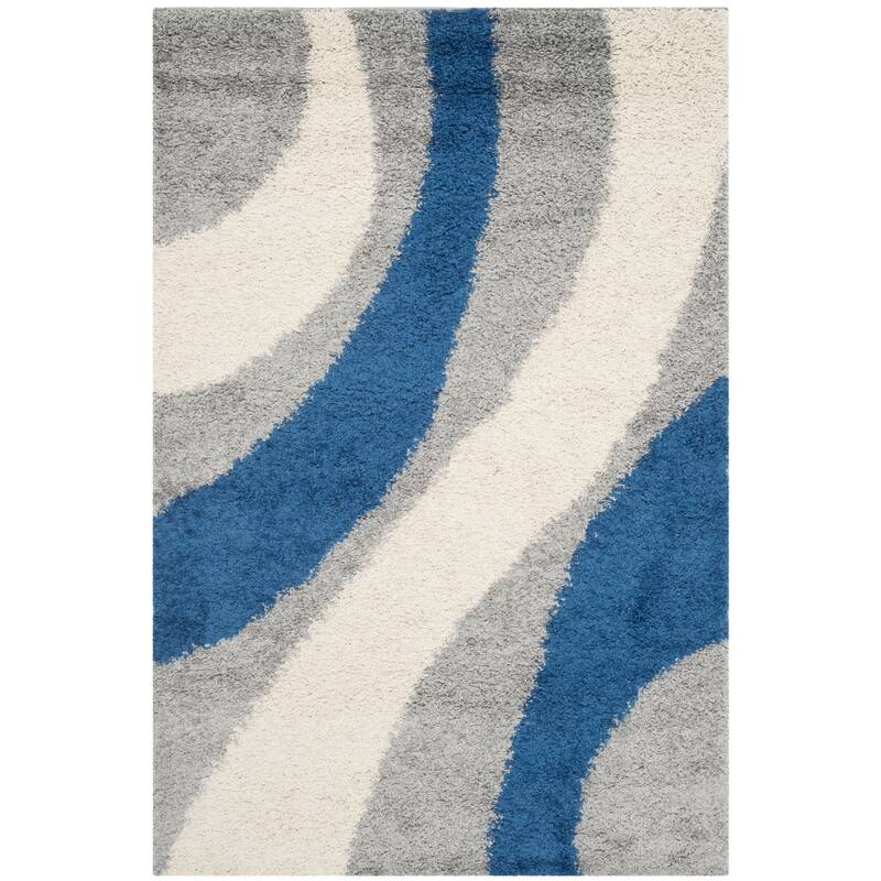 SAFAVIEH Art Shag Lauha Abstract Rug - 3' x 5' - Grey/Blue