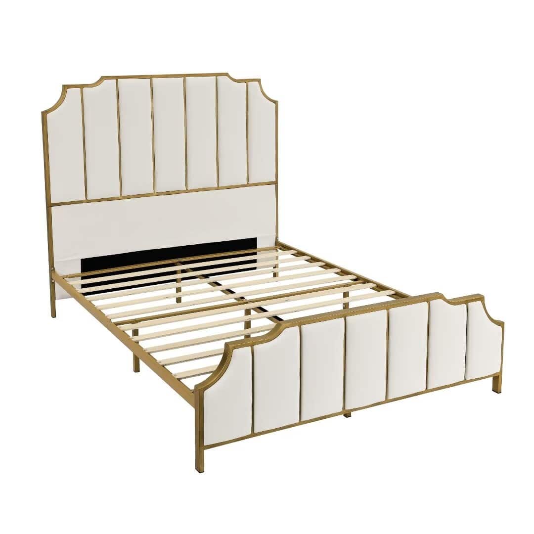 Upholstered Platform Bed & High headboard w/ Wood Slat Supportasy - Bed ...