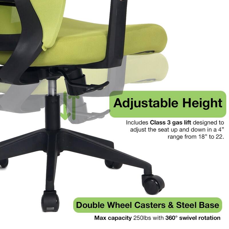 Modern Home Xelo Solo Mid-Back Desk/Office Task Chair, Computer Ergonomic Mesh Back Lumbar Support with Armrests