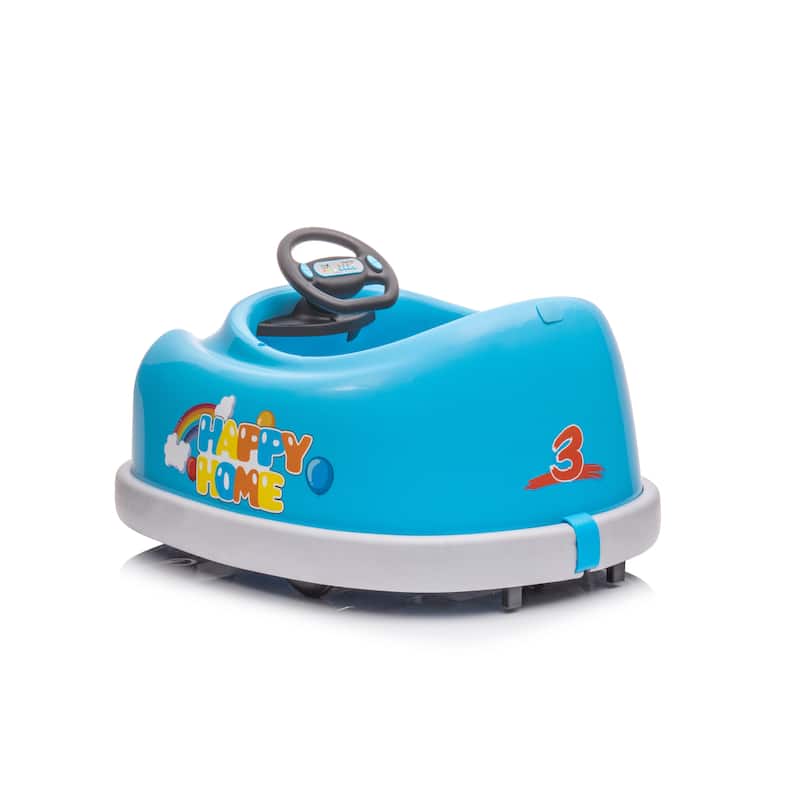 Car for Kids, 12v Dual Drive 1-6 Years Old Electric Car with Pushrod Dinner Plate USB BT Music Rocking Horse Mode Anti-Collision