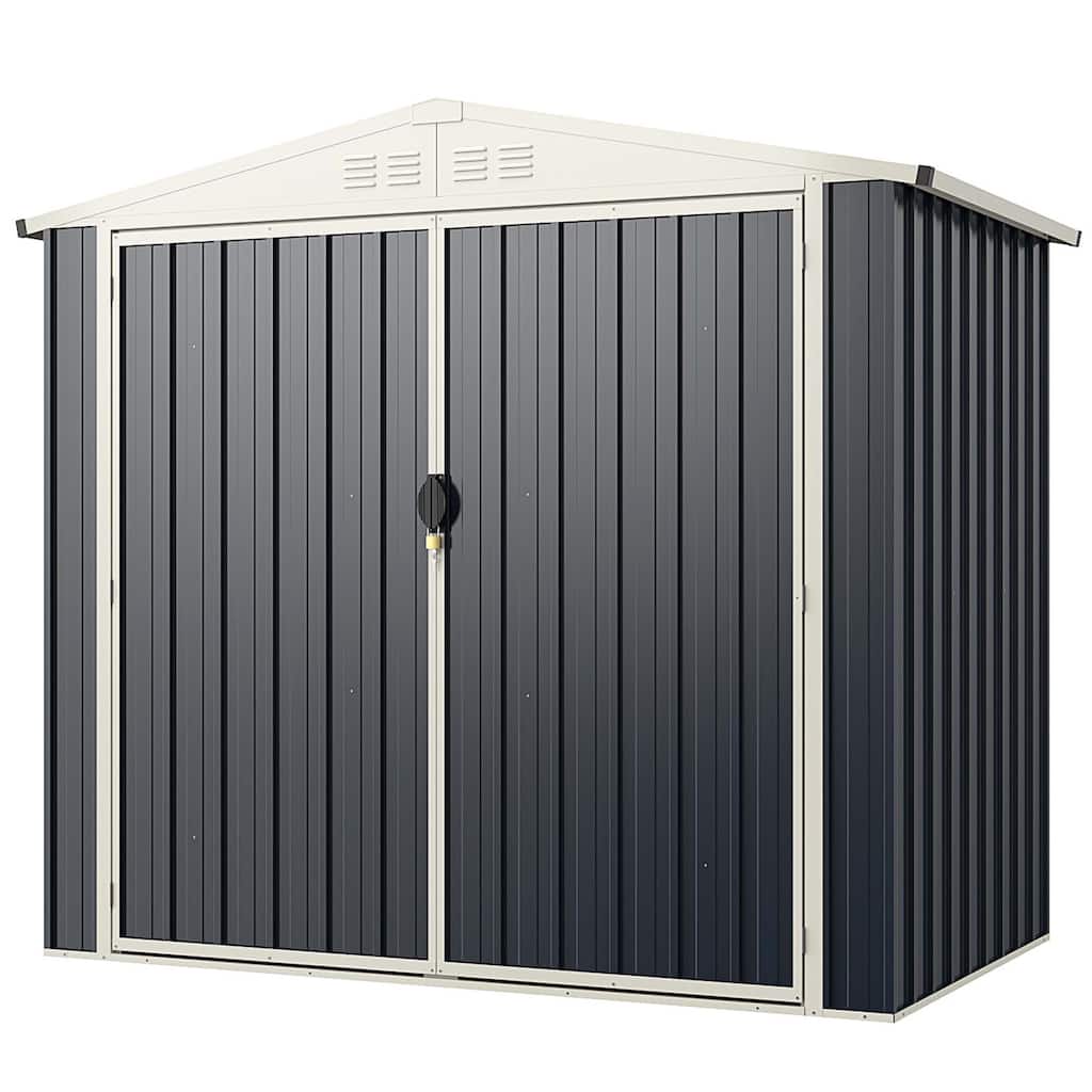 Costway 7 x 4 FT Metal Outdoor Storage Shed Snap-on Structures for - See Details