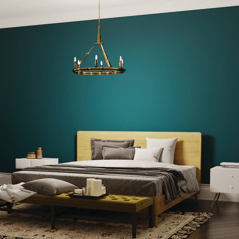 Kichler Emmala 24 inch 6 Light Chandelier in Brushed Natural Brass and Black