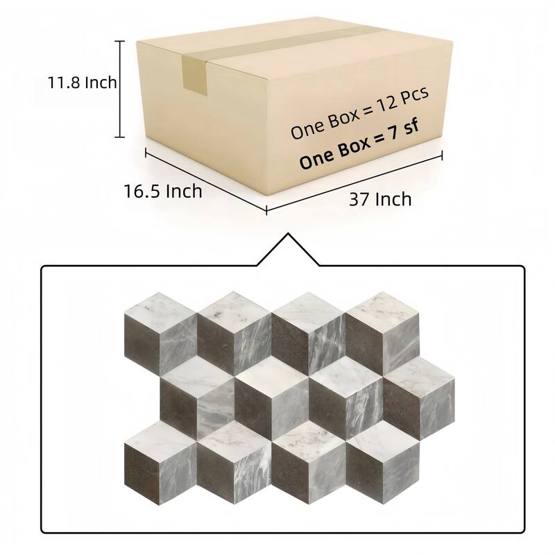 Hexagon Water-jet marble, natural marble, for floor and wall,polished marble tile, natural stone, 1 box 12 pcs