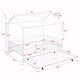 preview thumbnail 16 of 48, Metal House Bed with Fence, With Trundle