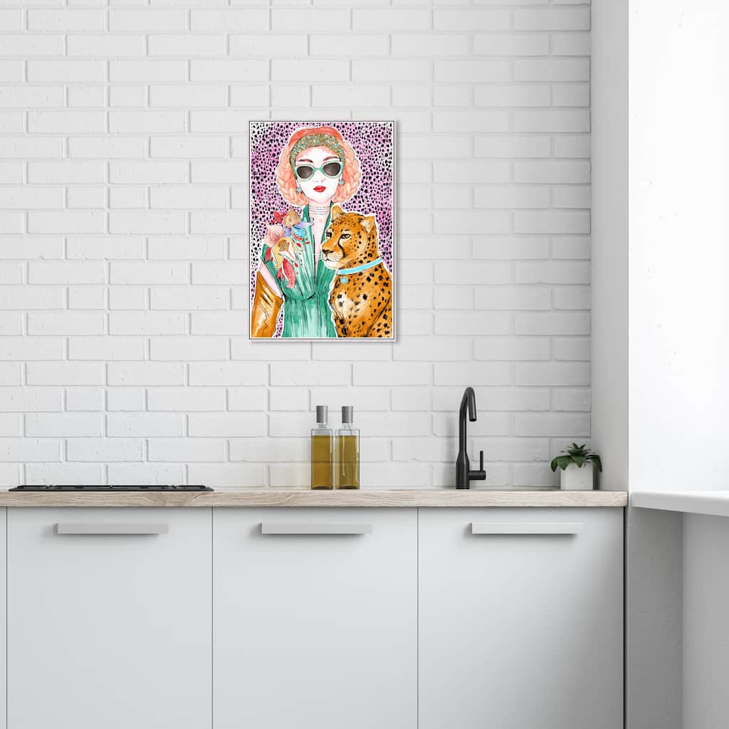 Wynwood Studio Fashion and Glam Glistening Pink and Spots Pink and Modern & Contemporary Wall Art Canvas Print