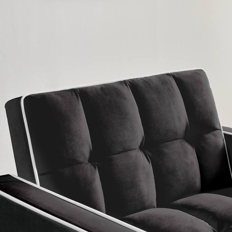 Three-in-One Sofa Bed Chair, Velvet Adjustable Folding Sleepers