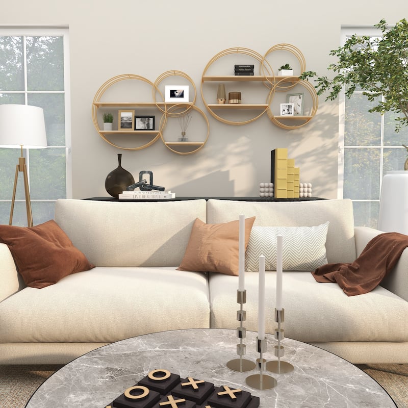 Metal 3 Shelves Wall Shelf - Gold - Roche River Decor