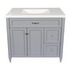 preview thumbnail 62 of 109, Vail 37" Bathroom Vanity with Cultured Marble Top Sink w/ Backsplash in White with White Basin