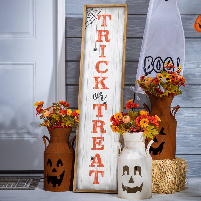 4 ft. Wooden Halloween Themed Porch Signs with Easel