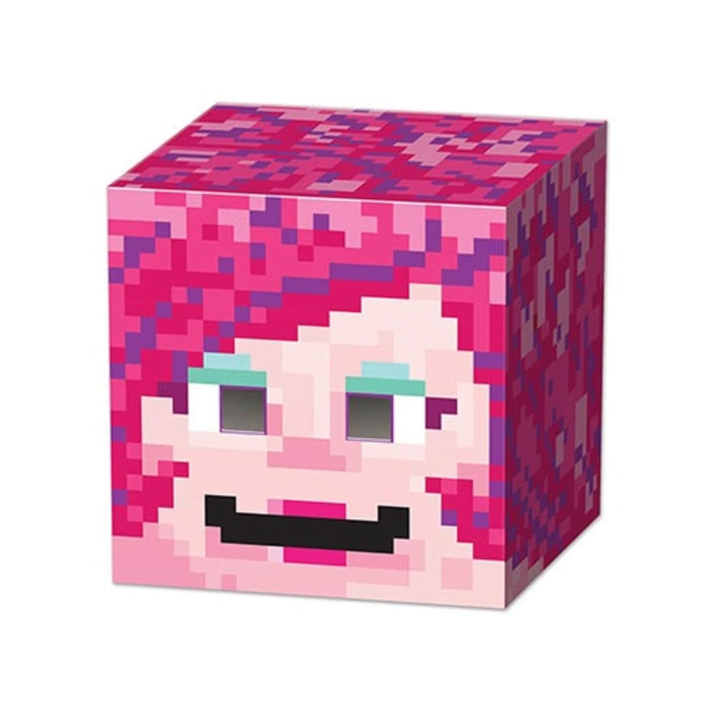Pack of 6 Pink Gamer Girl 8-Bit Children's Halloween Costume Box Heads
