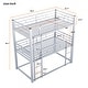 preview thumbnail 4 of 14, Metal Twin Size Triple Bunk Bed with Guard Rails, Silver