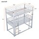 preview thumbnail 4 of 6, Metal Twin Size Triple Bunk Kids Bed with Two Ladders and Guardrails,Metal Frame Space-saving Design