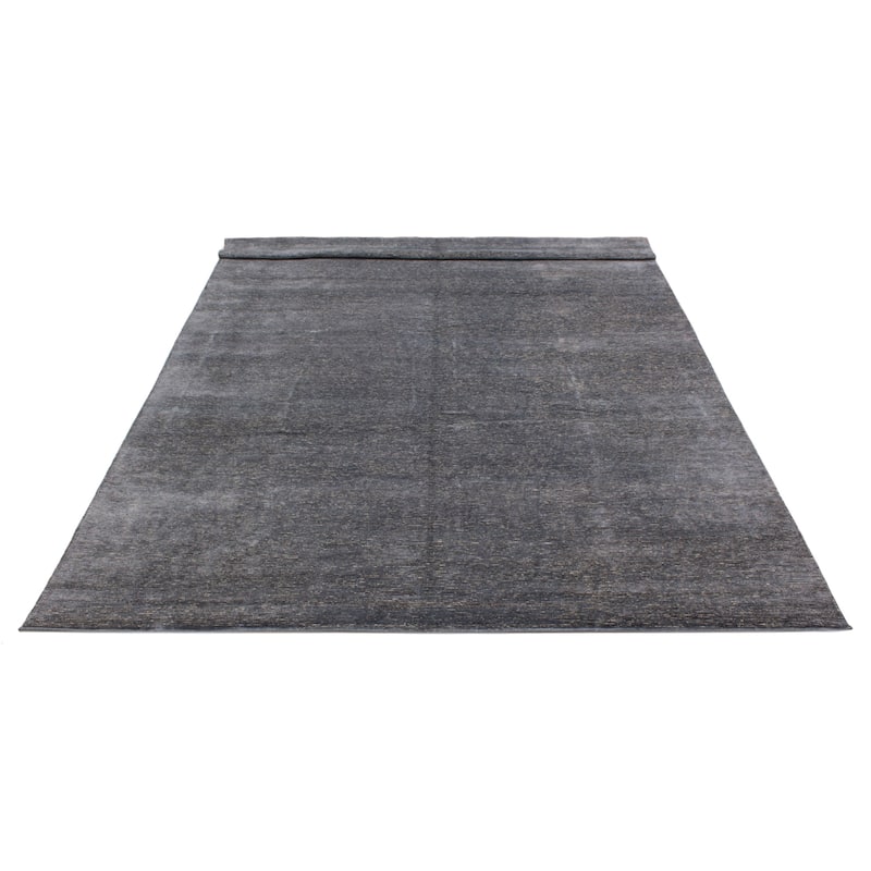 ECARPETGALLERY Hand-knotted Loreto Grey Silk Rug - 9'10 x 13'4