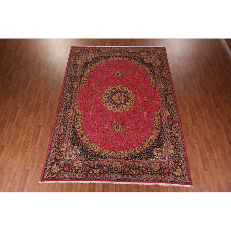 Medallion Kashan Turkish Area Rug Machine Made Carpet - 9'8" x 13'0"