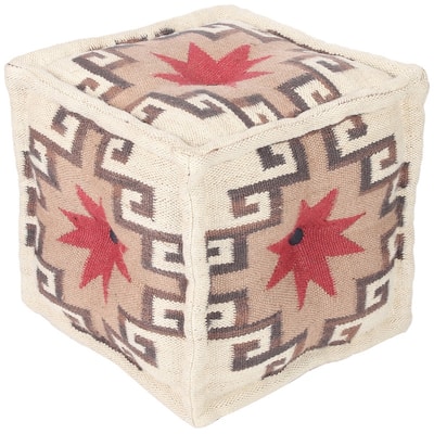 HERAT ORIENTAL Handmade Wool & Jute Pouf