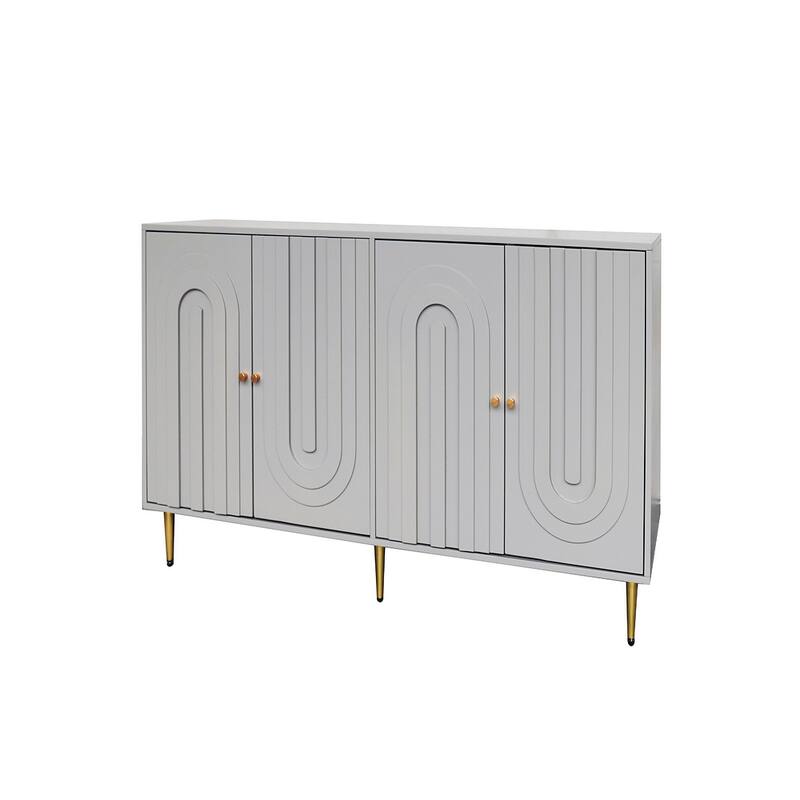 Wood Cabinet with Glass Sliding Doors Display Storage Cabinet