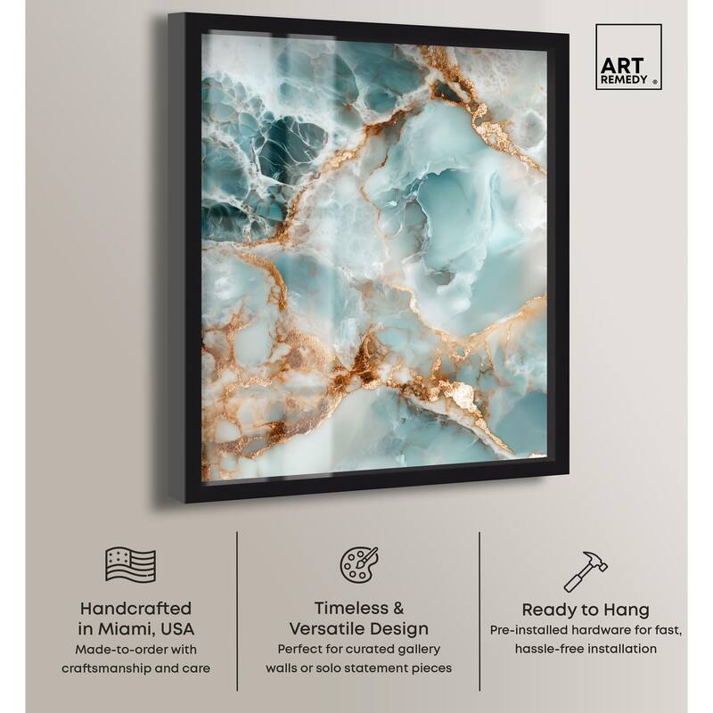 Teal Marble Majesty Shadowbox by Art Remedy