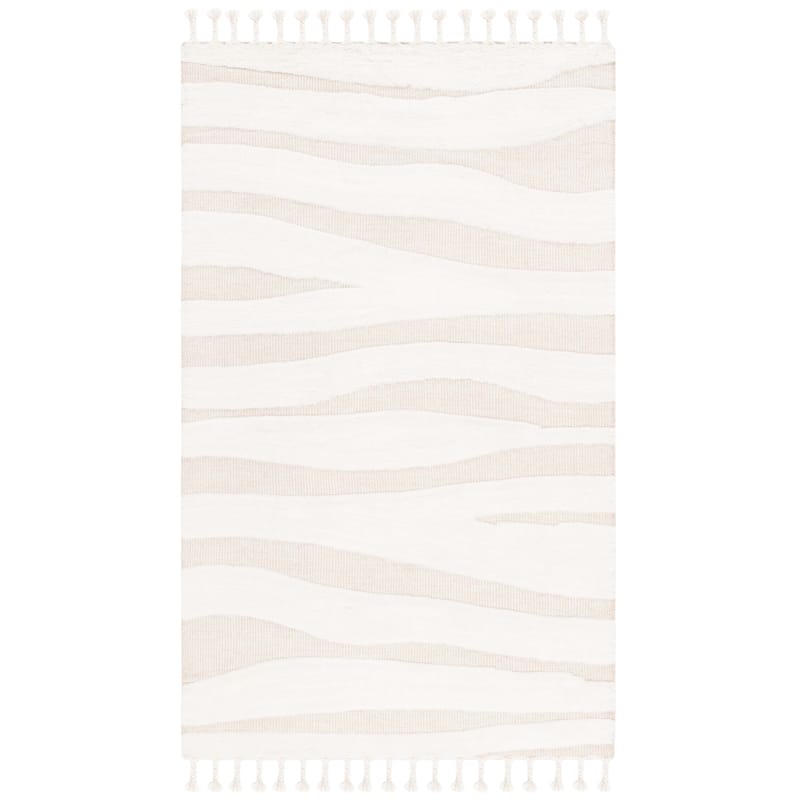 SAFAVIEH Hand-Knotted Casablanca Nimet Tribal Stripe Wool Rug - 8' x 10' - Ivory/Beige