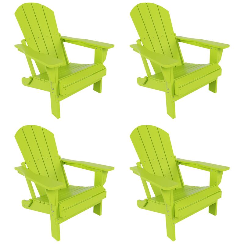 POLYTRENDS Laguna All Weather Poly Outdoor Adirondack Chair - Foldable (Set of 4)