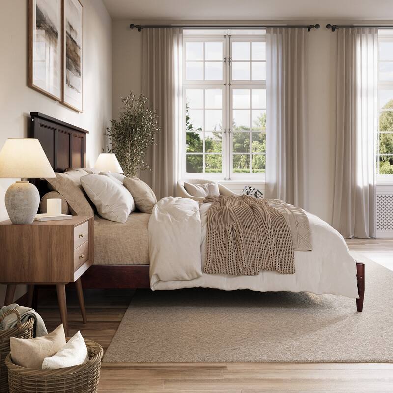 Charlotte Solid Wood Low Profile Platform Bed