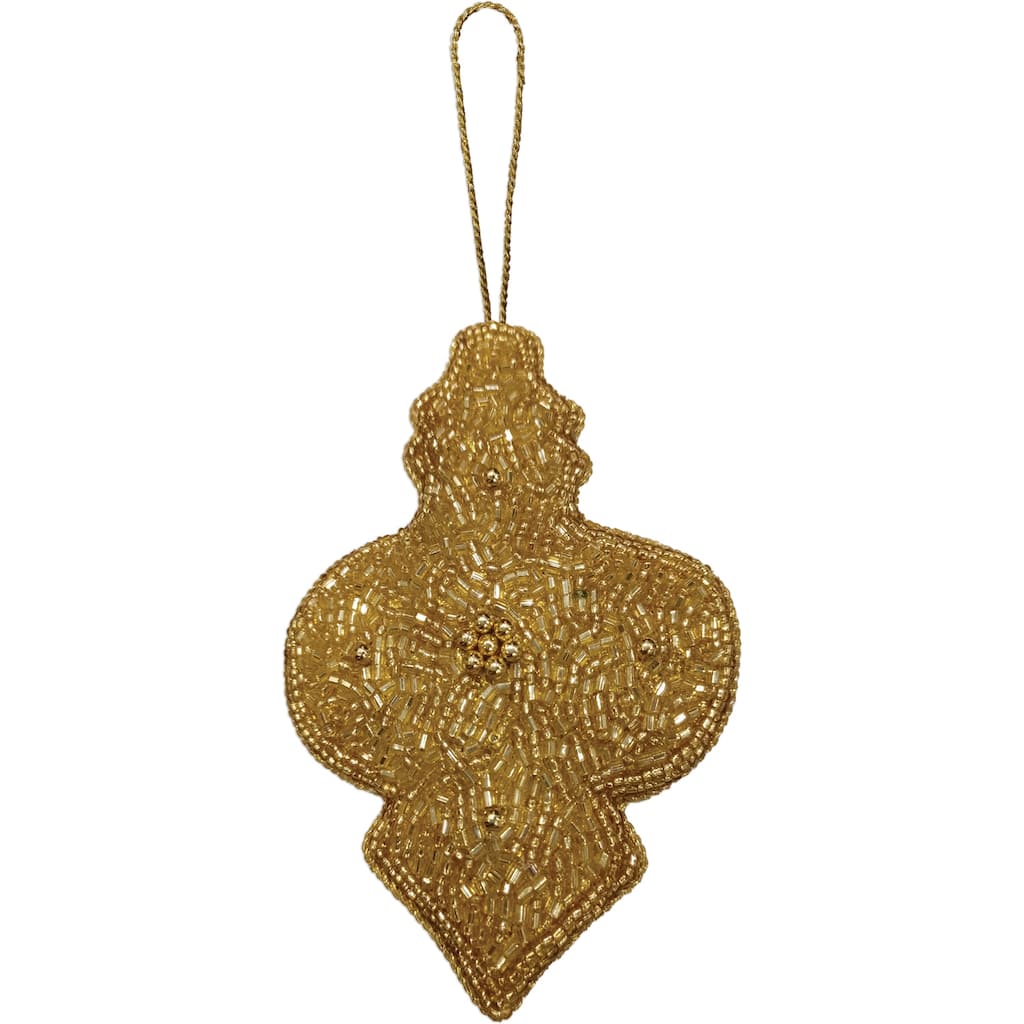 Gold Beaded Ornament -Set of 2