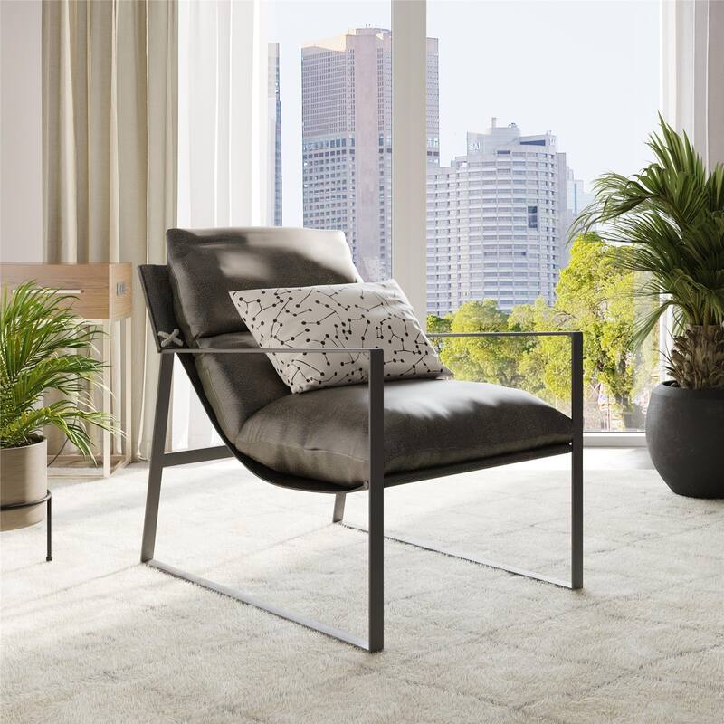 Cortney's Collection Varick Faux Leather Accent Chair - Espresso