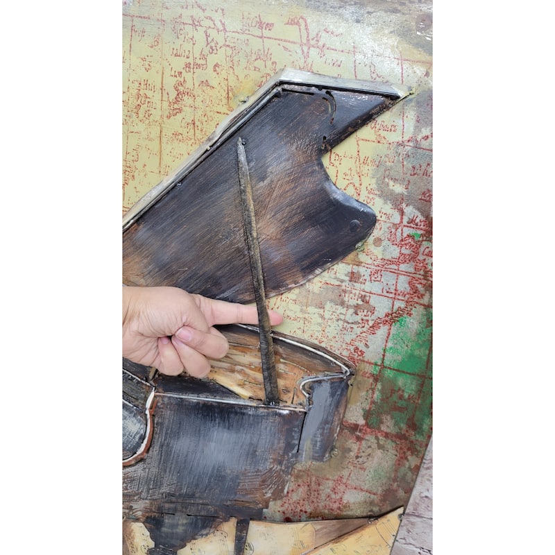 Colorful Grand Piano Hand Painted All Metal Canvas Muisical Art