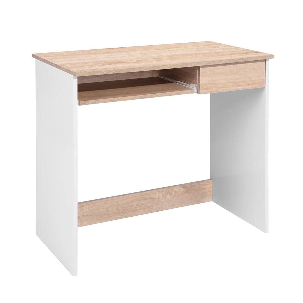 Full Wooden computer desk with 1 drawer and 1 keyboard tray