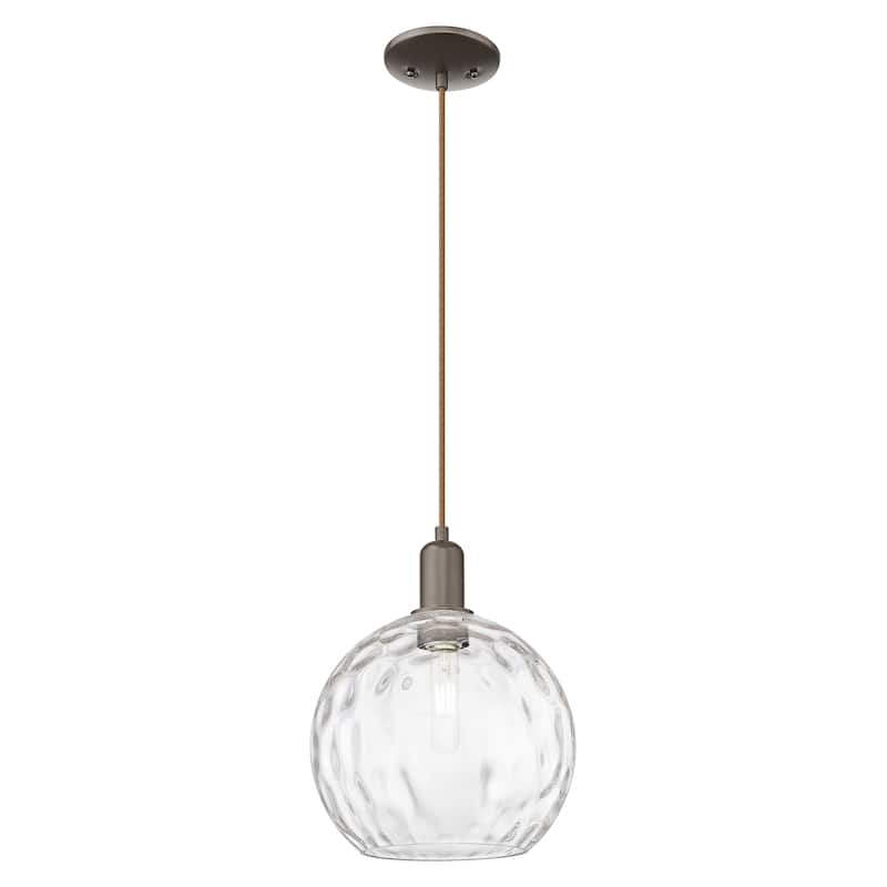 Innovations Lighting Endless Possibilities Arcadia - Athens Water Glass - 1 Light 10" Cord Hung Mini Pendant - Oil Rubbed Bronze