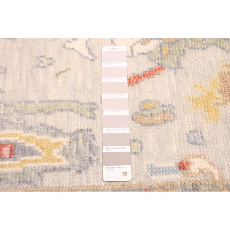 ECARPETGALLERY Hand-knotted Modern Oushak Light Grey Wool Rug - 3'6 x 5'6