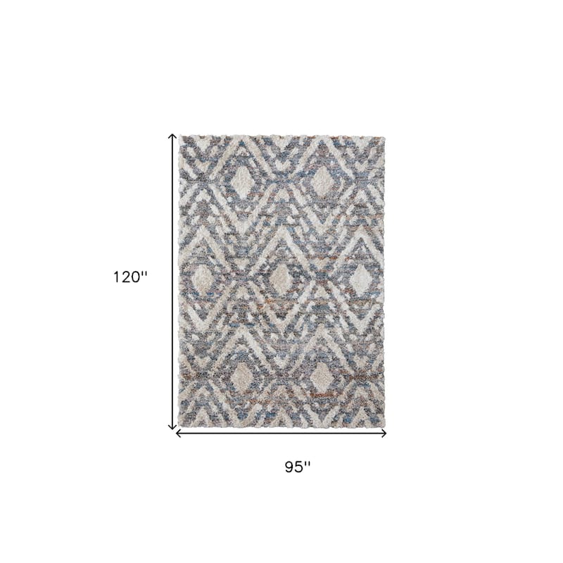 Wehin Power Loomed Geometric Stain Resistant Soft Durable Area Rug By HomeRoots - 8' x 10'